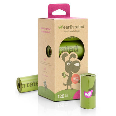Earth Rated Eco-friendly Poop Bags. 120 Bags on 8 Refill Rolls