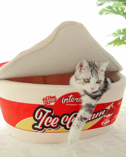 Kashima Strawberry Ice Cream Shaped Pet Bed