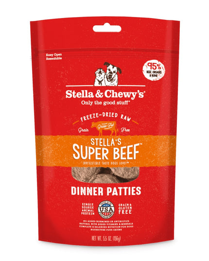 Stella and Chewy’s Stella’s Super Beef Freeze-dried Raw Dinner Patties - 3 Size