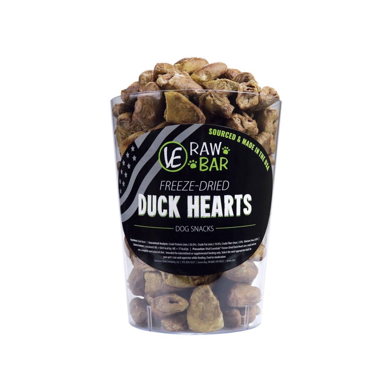 VE Raw Bar Duck Hearts Freeze-Dried Snack