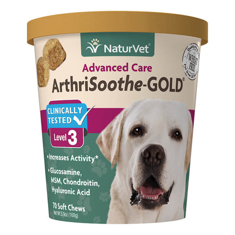 NaturVet ArthriSoothe-GOLD® 高级护理软咀嚼片（70 颗软咀嚼片）