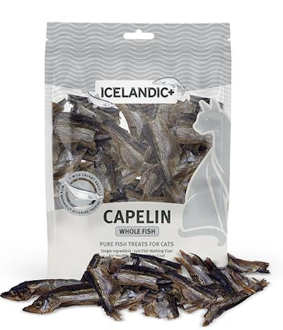 Icelandic+ 毛鳞鱼整条鱼片猫零食 1.5 盎司袋装
