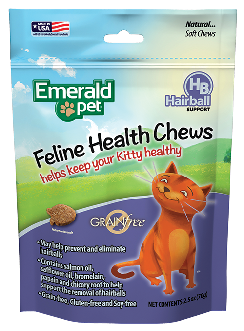 Emerald Pet Feline Health Chews-毛球支持