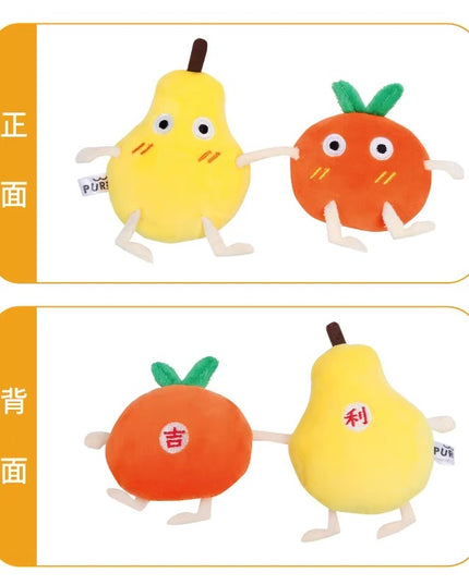 PurLab Orange and Pear Cat Soft Plush Toy with Catnip