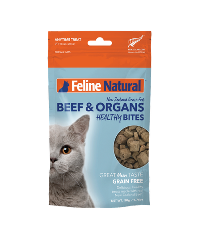 Feline Natural Beef and Organs Healthy Bites Cat Treats - 50g