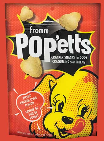 Fromm Popetts Kickin’ Chicken Liver Cracker Snack for Dogs