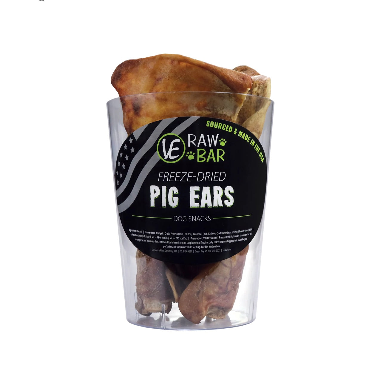 VE Raw Bar Pig Ears Freeze-Dried Snack