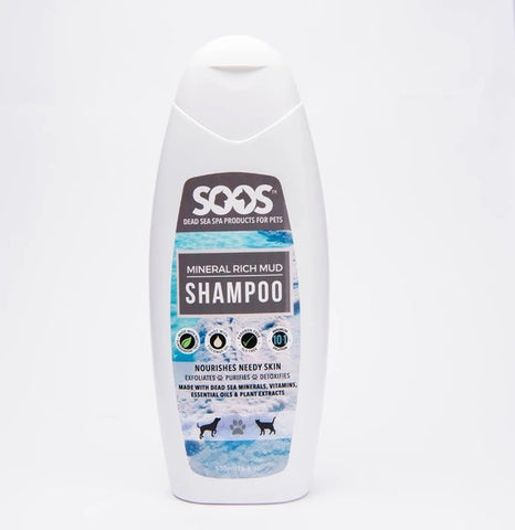 SOOS Natural Dead Sea Mineral Rich Mud Pet Shampoo For Dogs &amp; Cats 500ml