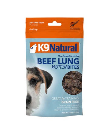 K9 Natural Beef Lung Protein Bites Dog Treat (60g)