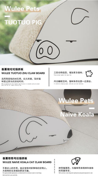 Wulee Cartoon Piggy/ Koala / Bear Cat Scratcher Two Sizes