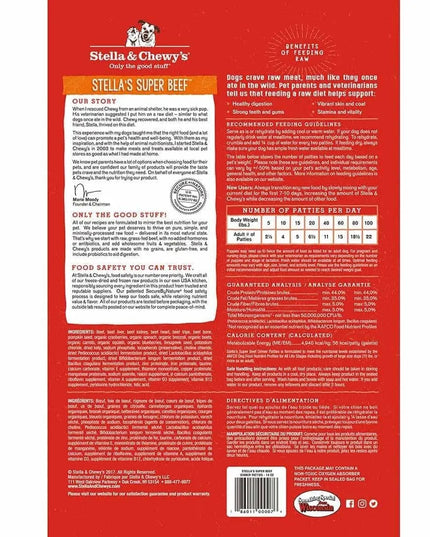 Stella and Chewy’s Stella’s Super Beef Freeze-dried Raw Dinner Patties - 3 Size