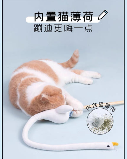 PurLab Bosie Goose Cat Wand with Catnip