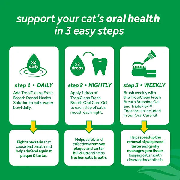 TropiClean Fresh Breath Dental & Oral Care Brushing Gel for Cats - 59ml
