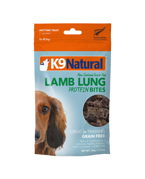 K9 Natural Lamb Lung Protein Bites Dog Treats (50g)